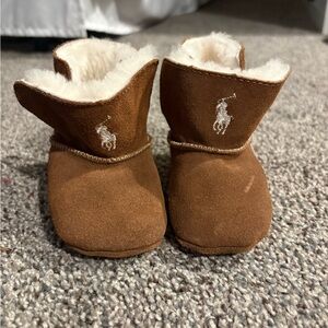 Ralph Lauren Brown Baby Booties